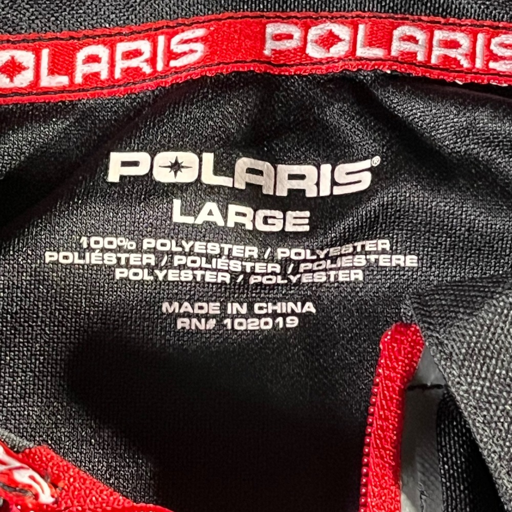 Polaris Mens Black Short Sleeve Polo Shirt Mock Neck Zip Pocket Large - Picture 3 of 8